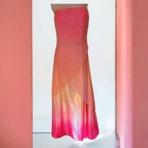 Jump Apparel Rainbow Sherbert Pink Orange Strapless Sparkle Dress Size 5/6